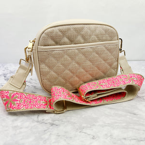 Quilted Stone Shoulder Purse