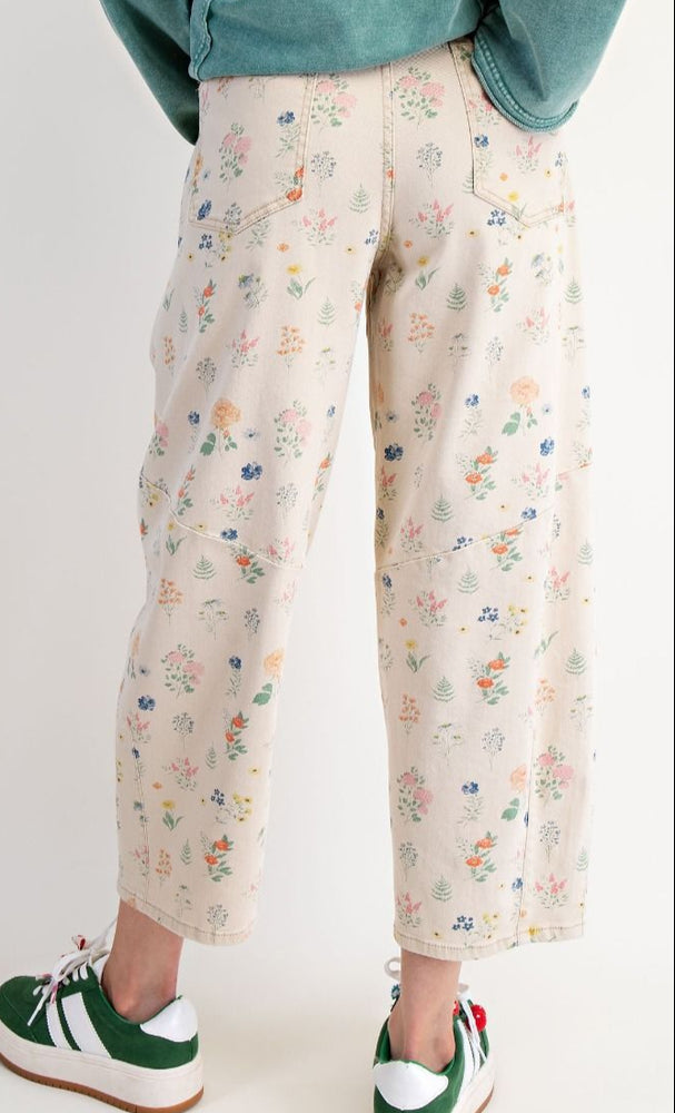 Khaki Floral Print Pant
