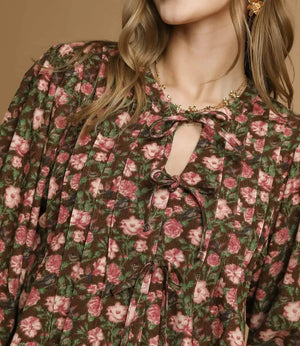Mocha Floral Top