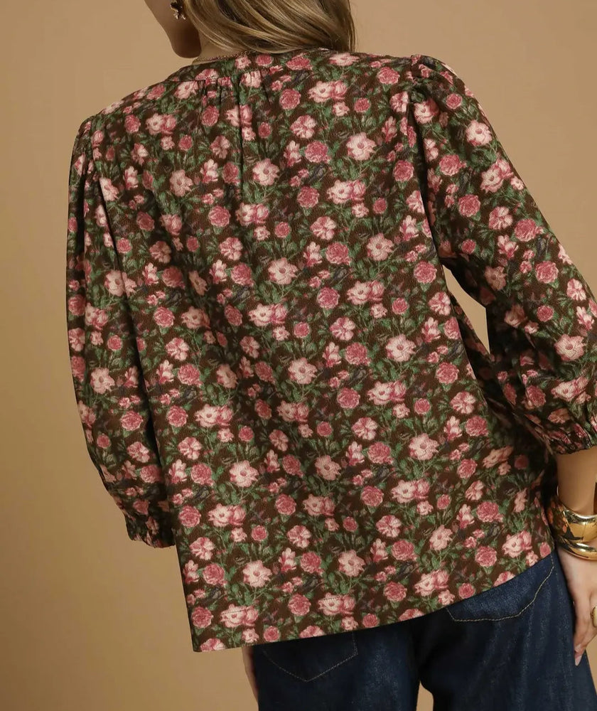 Mocha Floral Top
