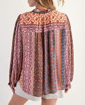 Mixed Print Woven Top
