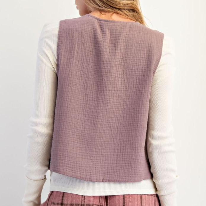 Embroidered Floral Vest