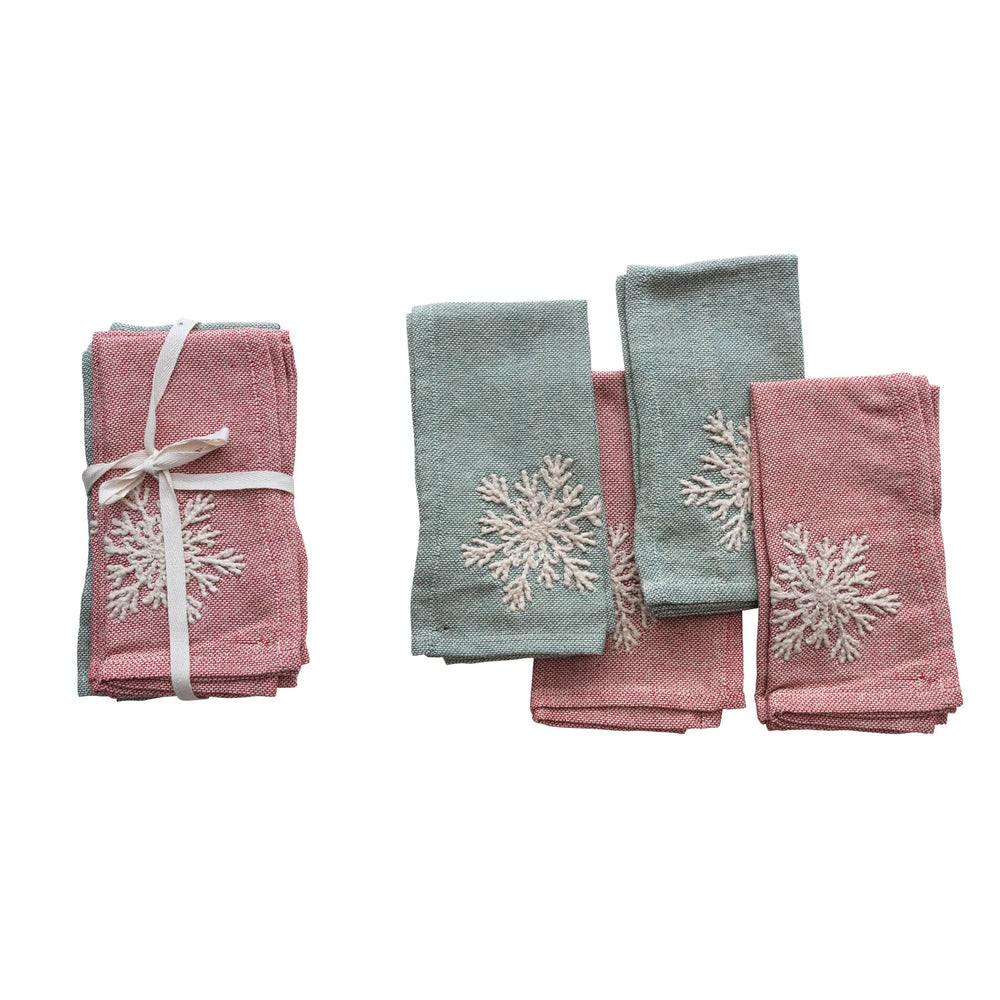 Embroidered Snowflake Napkins - Set of 4