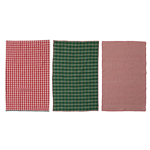 Holiday Gingham Tea Towel Set