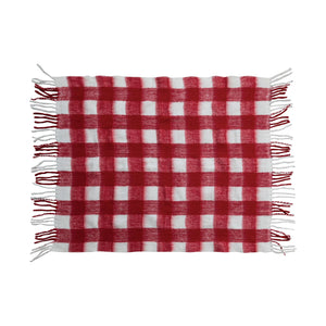 Red and White Plaid Chunky Throw