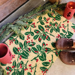 Holiday Berries Coir Doormat