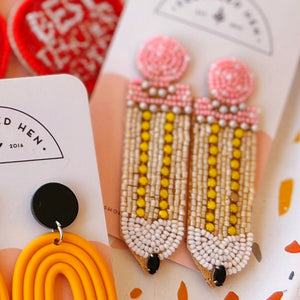 Beaded Pencil Earrings