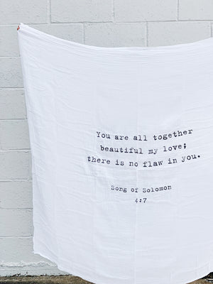 Cotton Quote Swaddle Blanket