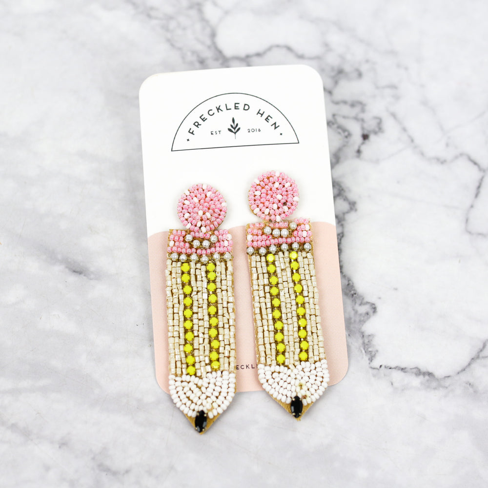 Beaded Pencil Earrings