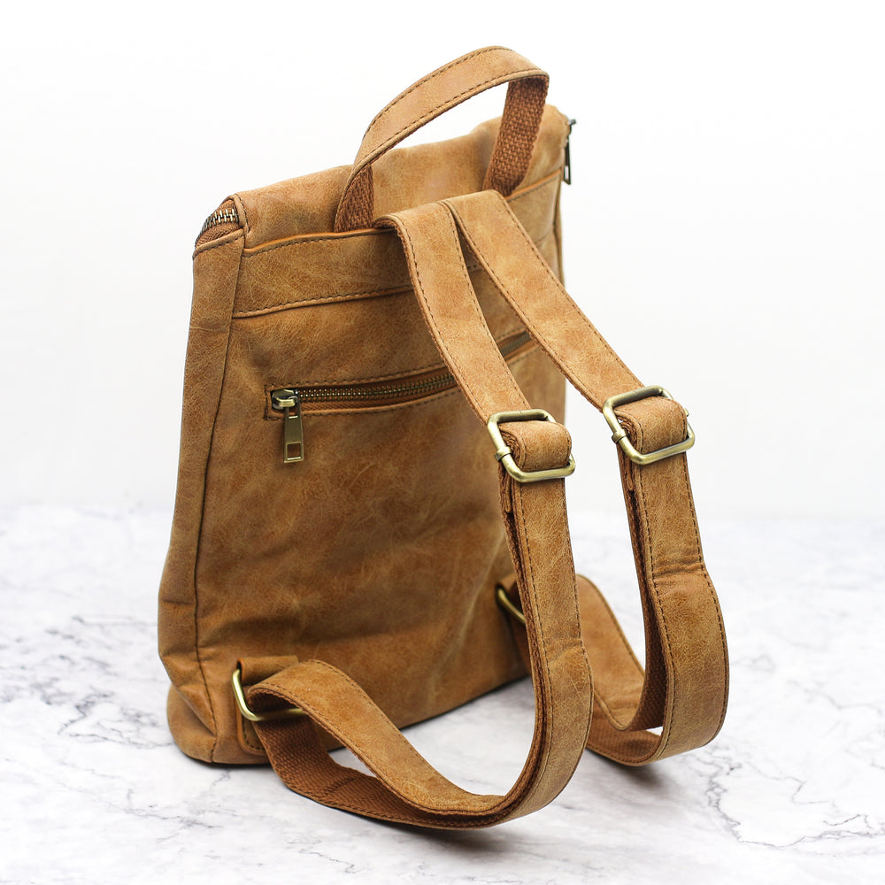 Distressed Vegan Leather Backpack
