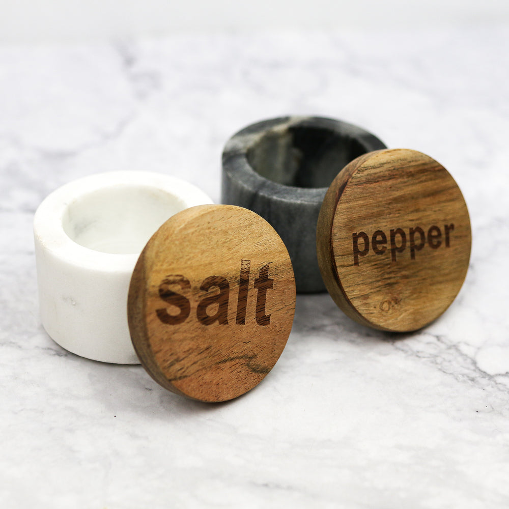 Marble Salt and Pepper Pinch Pots
