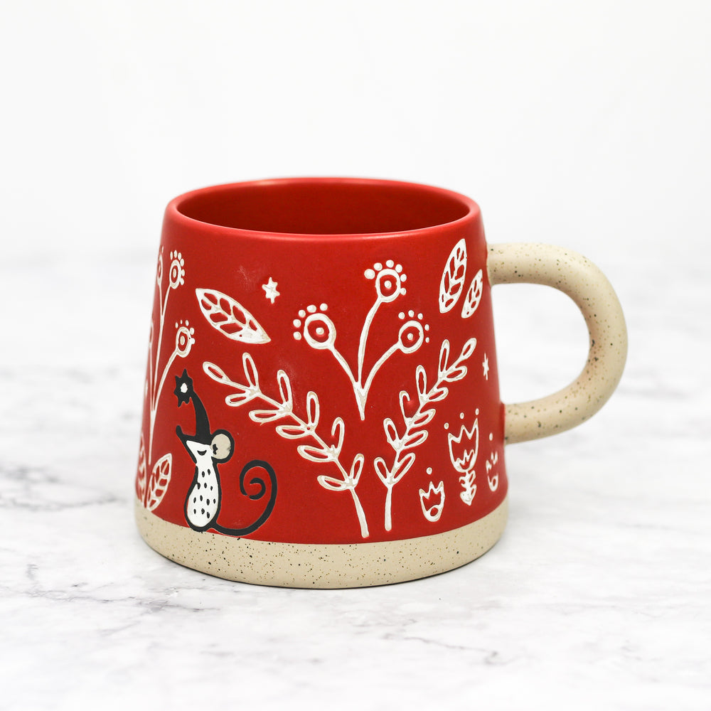 Etched Holiday Mouse Mug