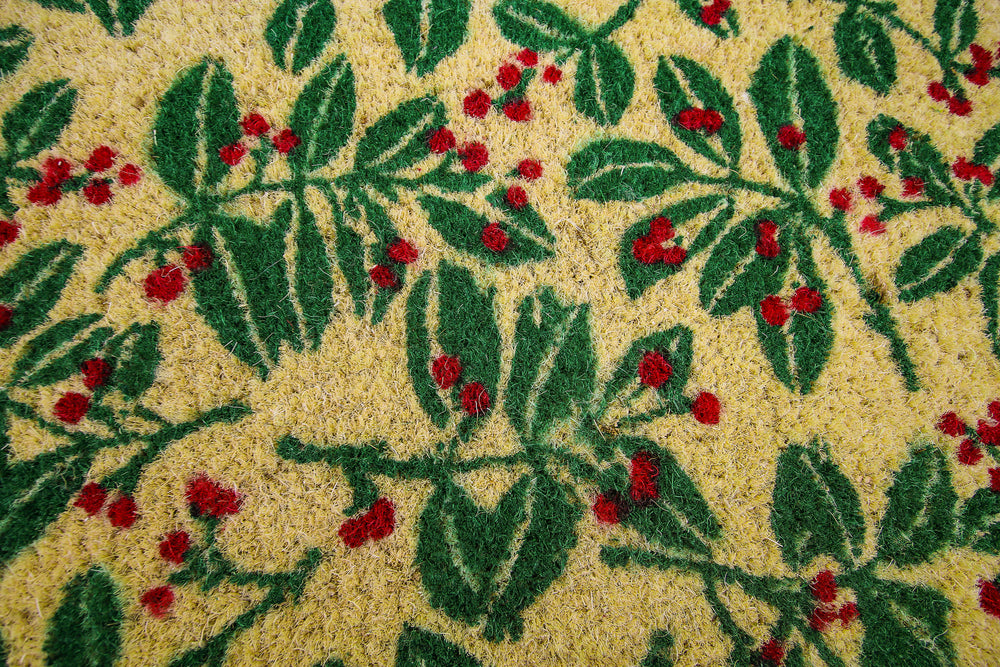 Holiday Berries Coir Doormat