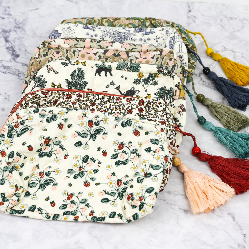 Floral Pouch with Tassel