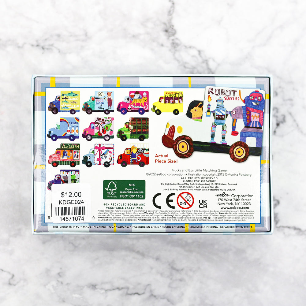 Trucks and a Bus Memory and Matching Game