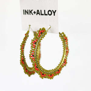 
                
                    Load image into Gallery viewer, Citron Crochet Large Hoop Earring
                
            