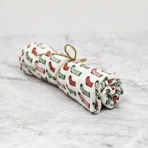 Holiday Pattern Flour Sack Dishtowel
