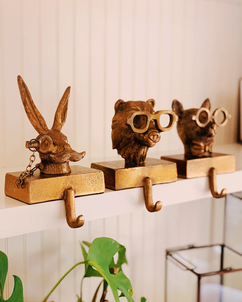 
                
                    Load image into Gallery viewer, Brass Animal Stocking Holder
                
            