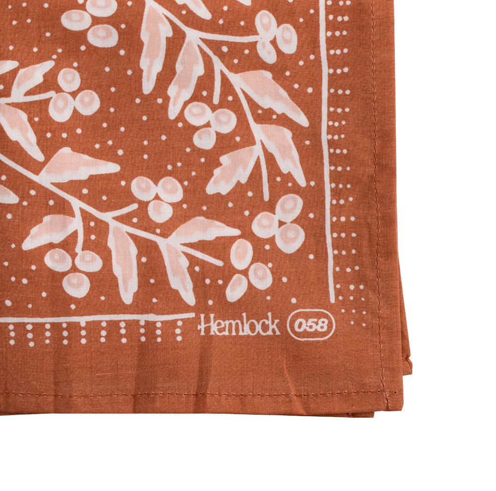 No. 058 Terra Cotta Floral Bandana