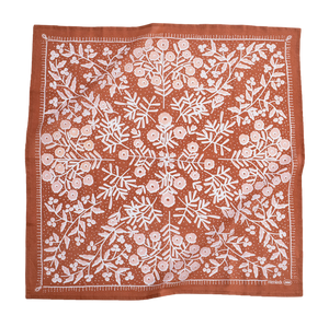 No. 058 Terra Cotta Floral Bandana