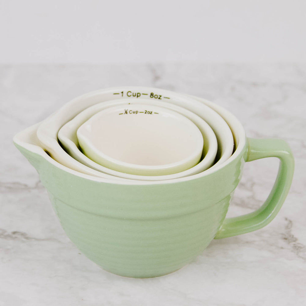 Mint Stoneware Measuring Cups