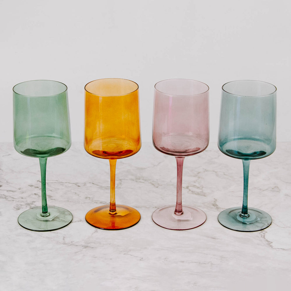 Retro Colored Wine Glass