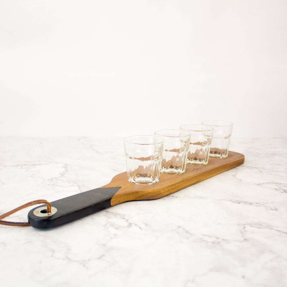 
                
                    Load image into Gallery viewer, Wooden Serving Paddle &amp;amp; Shot Glasses
                
            