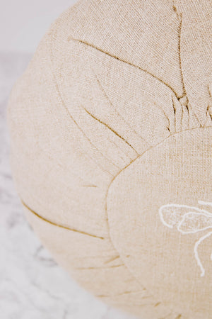 
                
                    Load image into Gallery viewer, Round Embroidered Bee Pillow
                
            