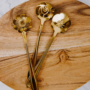 
                
                    Load image into Gallery viewer, Gold Floral Spoon
                
            