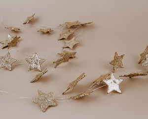 Glitter Silver Star Garland