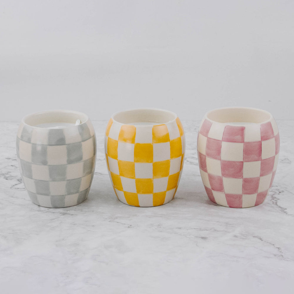 
                
                    Load image into Gallery viewer, Checkered Ceramic Candle
                
            
