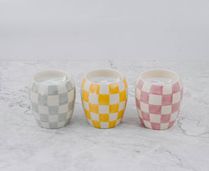 
                
                    Load image into Gallery viewer, Checkered Ceramic Candle
                
            