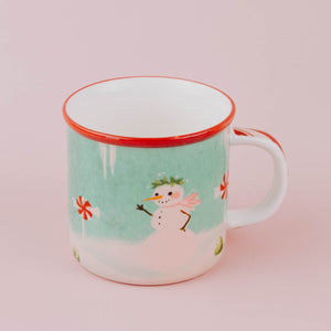 Candy Cane Snowman Mug