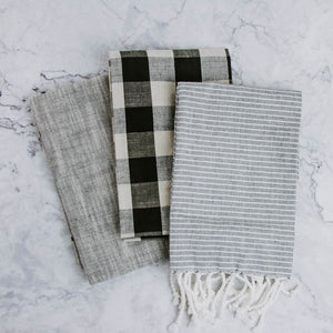 Black, White & Gray Tea Towel Set