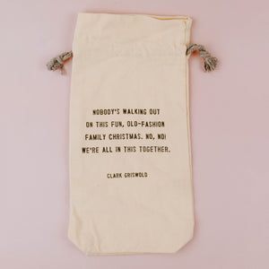 Holiday Canvas Wine Bag with Quote