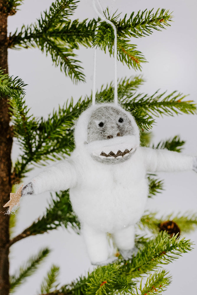 Felted Abominable Snowman Ornament