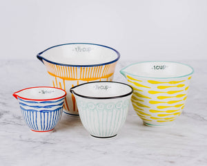 Ceramic Striped Measuring Cups