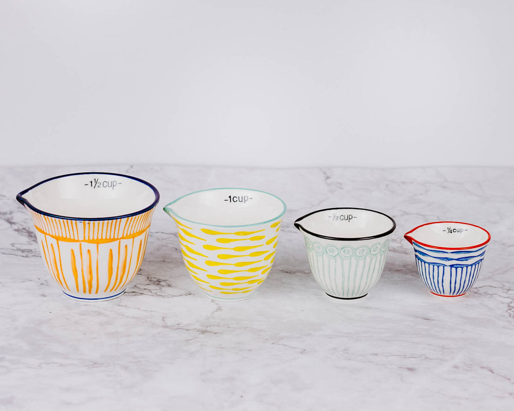 Ceramic Striped Measuring Cups