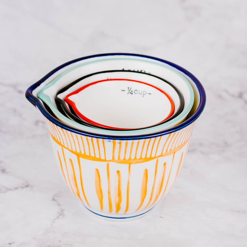 Ceramic Striped Measuring Cups
