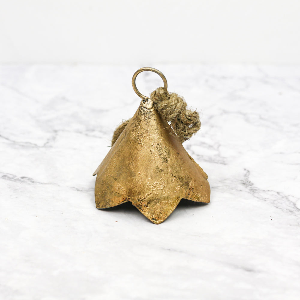 Distressed Brass Bell Ornament