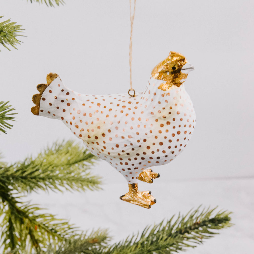 Speckled Hen Ornament