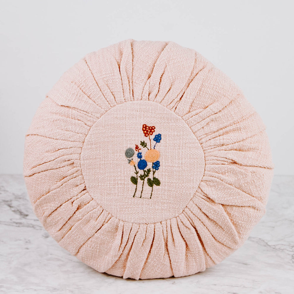 
                
                    Load image into Gallery viewer, Round Embroidered Pillow
                
            