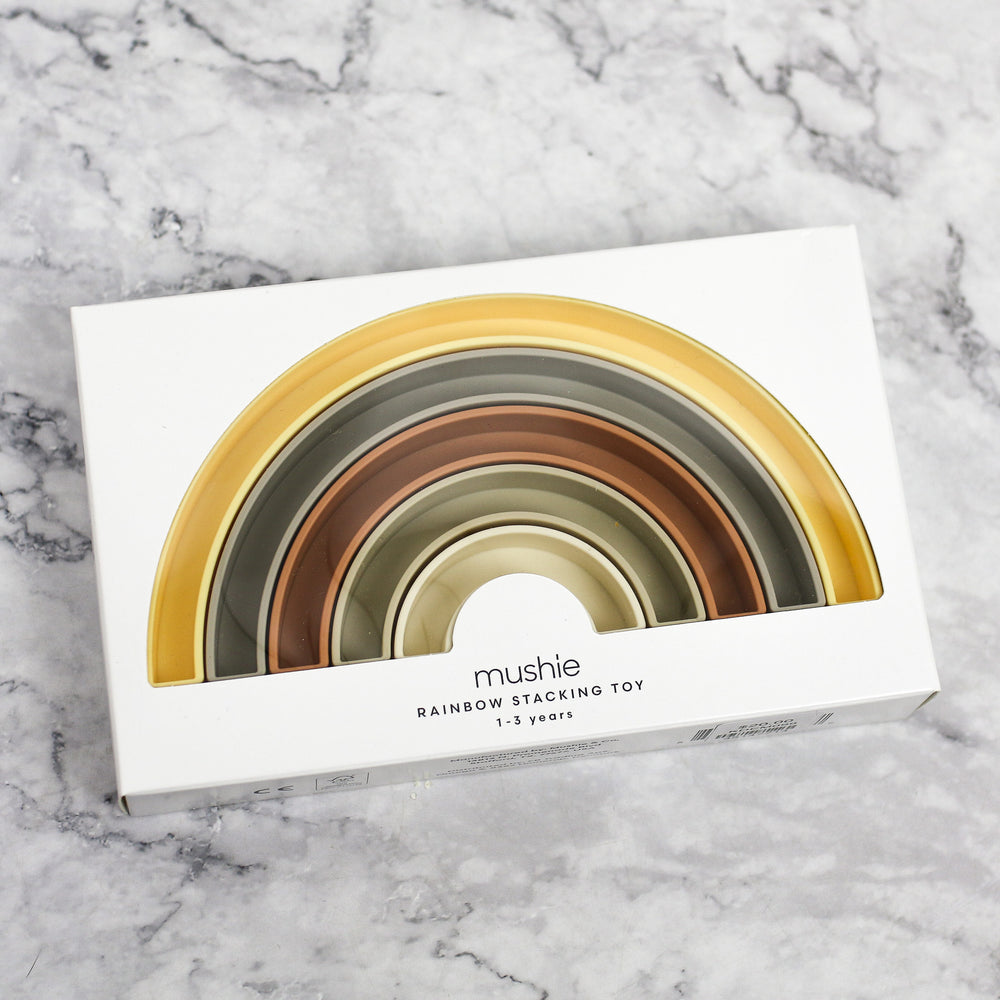 Neutral Rainbow Stacker Toy Freckled Hen