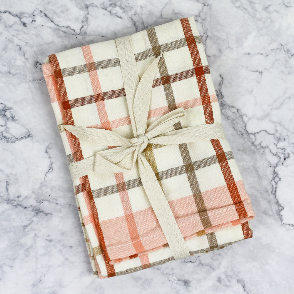 
                
                    Load image into Gallery viewer, Peach &amp;amp; Earth Tone Patterned Tea Towel Set
                
            