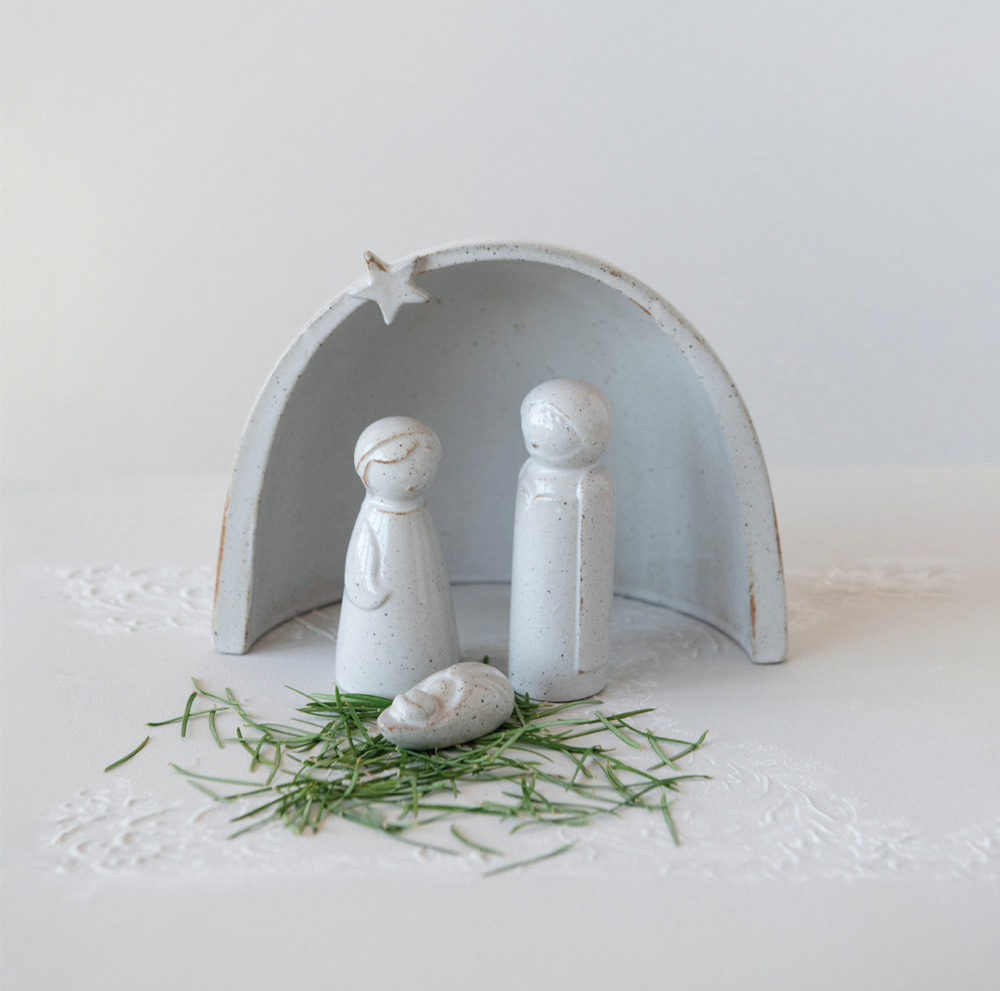 Stoneware Nativity Scene