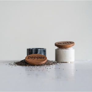 Marble Salt and Pepper Pinch Pots